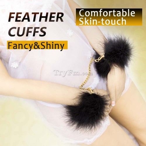 8 Black furry cuffs