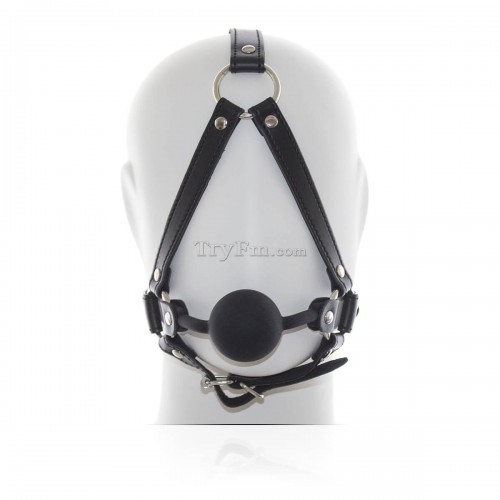 21 Head Harness Silicone Ball Gag red black 1