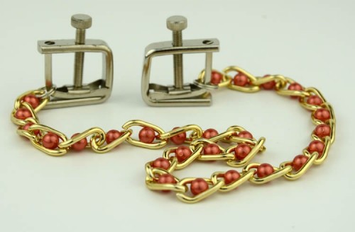 14 nipple clamp with pearls chain (1)