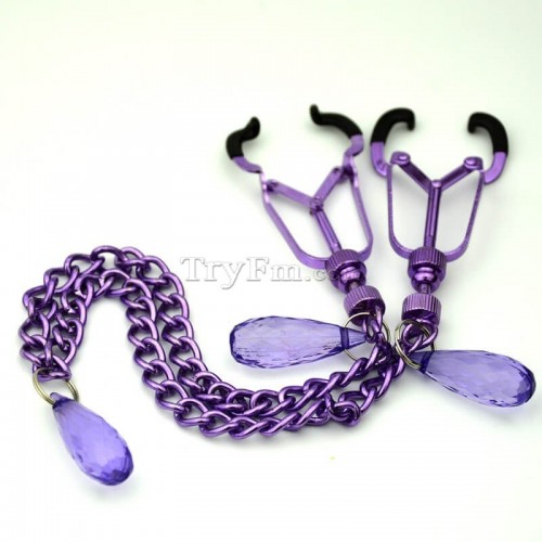 17 purple chain nipple clamp (4)