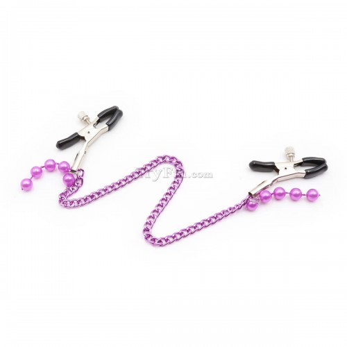 2 purple chain nipple clamp (6)