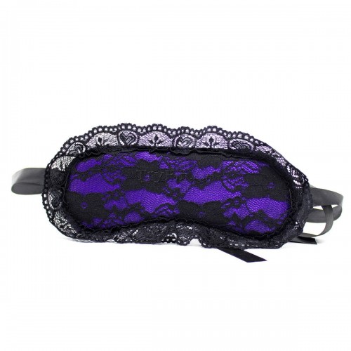 2 lace blindfold handcuffs set purple (11)