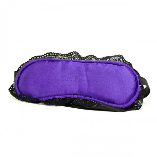 2 lace blindfold handcuffs set purple (13)