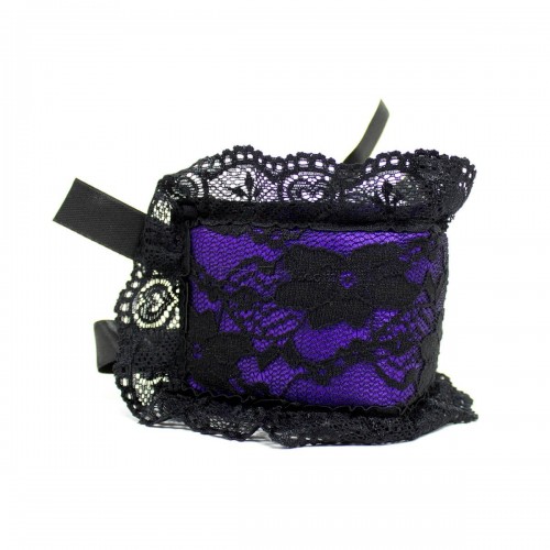 2 lace blindfold handcuffs set purple (14)