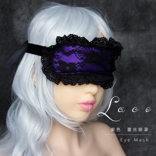 2 lace blindfold handcuffs set purple (20)