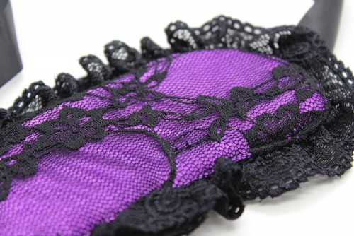 2 lace blindfold handcuffs set purple (4)