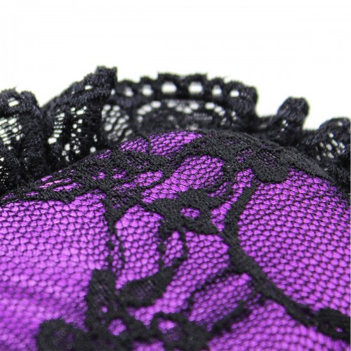 2 lace blindfold handcuffs set purple (6)