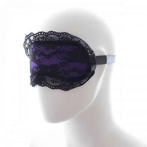 2 lace blindfold handcuffs set purple (8)