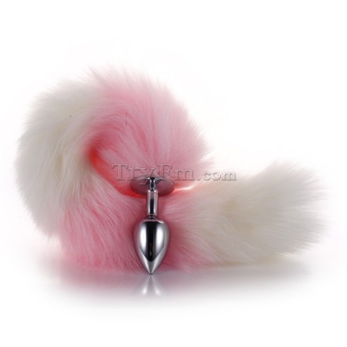 1 pink white furry tail anal plug (1)