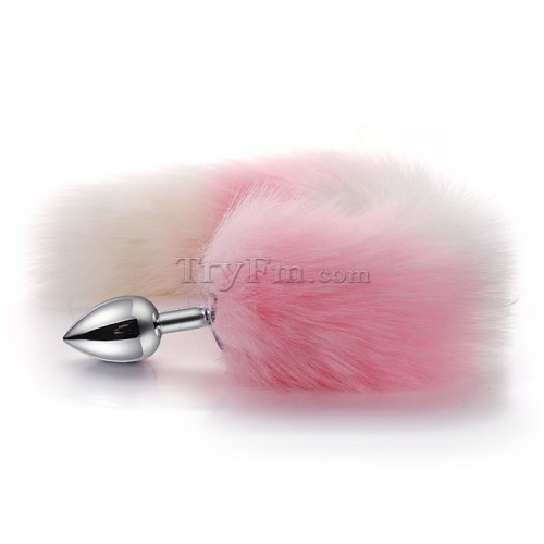 1 pink white furry tail anal plug (4)
