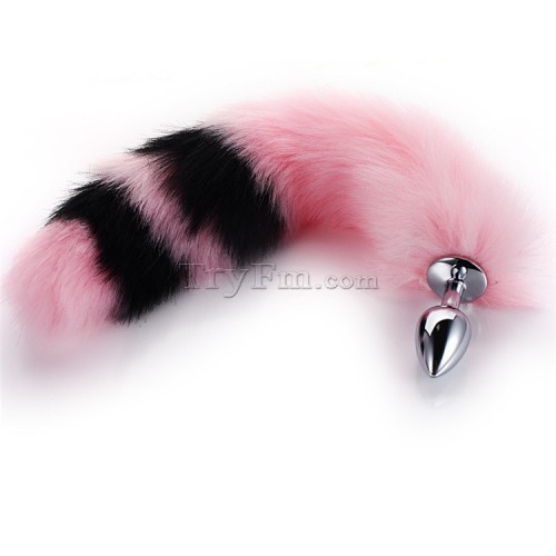 2 pink black furry tail anal plug (11)