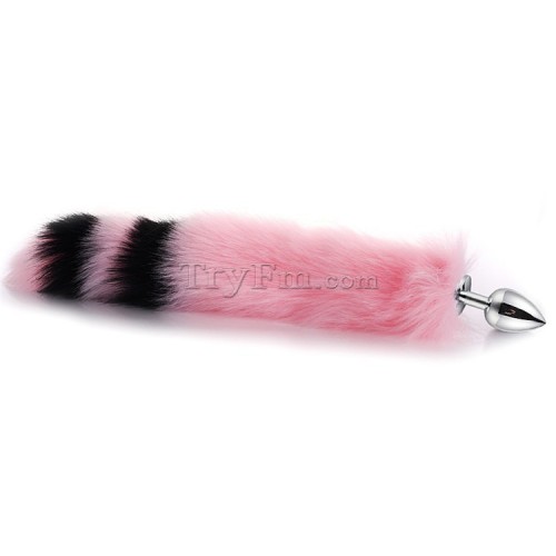 2 pink black furry tail anal plug (15)