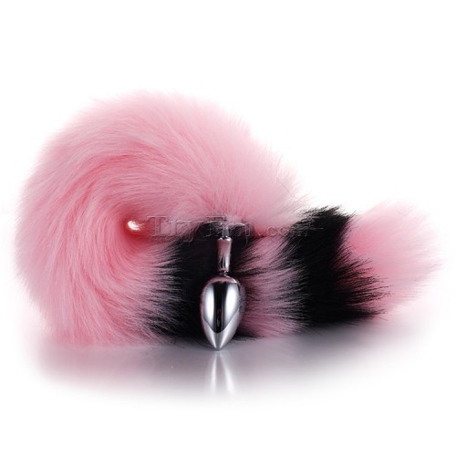 2 pink black furry tail anal plug (16)