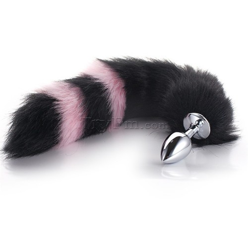 2 pink black furry tail anal plug (22)