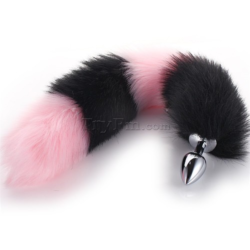 2 pink black furry tail anal plug (3)