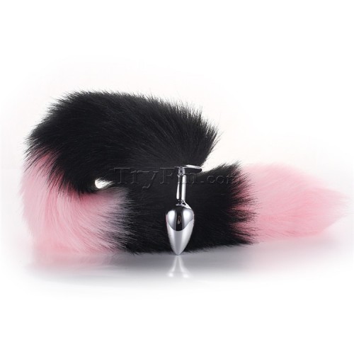 2 pink black furry tail anal plug (6)