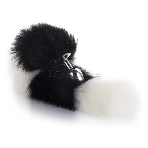 3 white black furry tail anal plug (3)