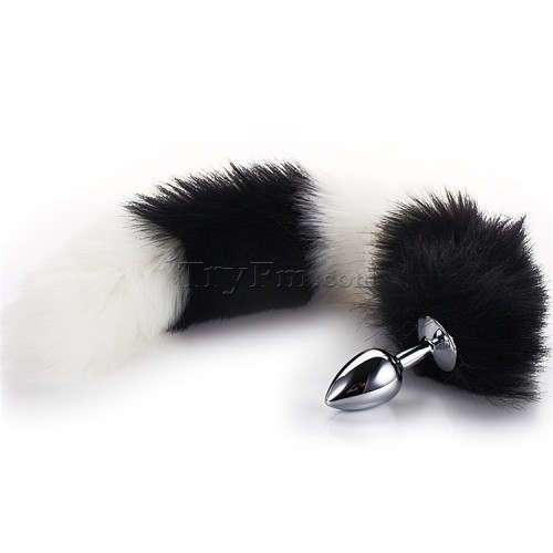 3 white black furry tail anal plug (6)