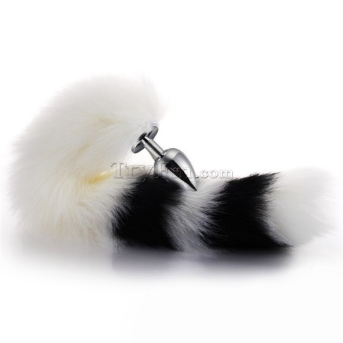 3 white black furry tail anal plug (8)