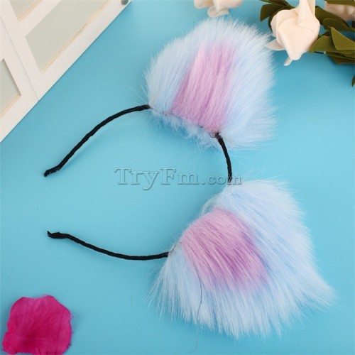 10 Blue purple furry hair sticks headdress (1)