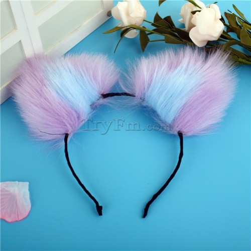 10 Blue purple furry hair sticks headdress (11)