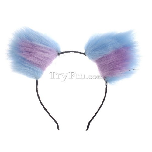 10 Blue purple furry hair sticks headdress (2)