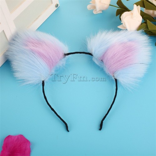 10 Blue purple furry hair sticks headdress (3)