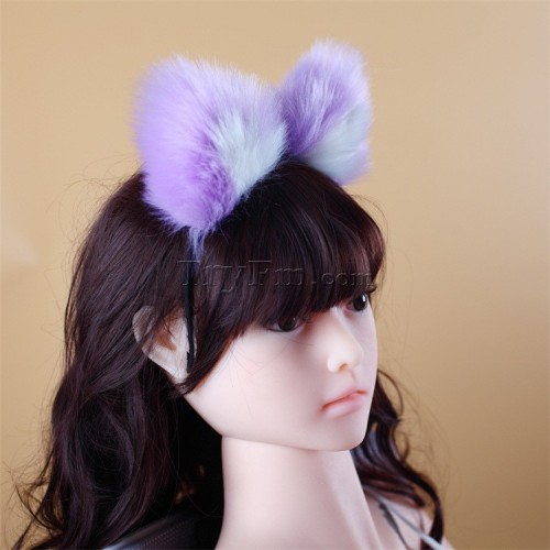 10 Blue purple furry hair sticks headdress (7)
