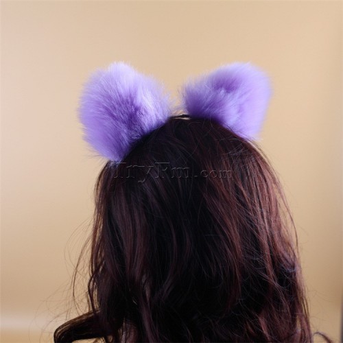 10 Blue purple furry hair sticks headdress (9)