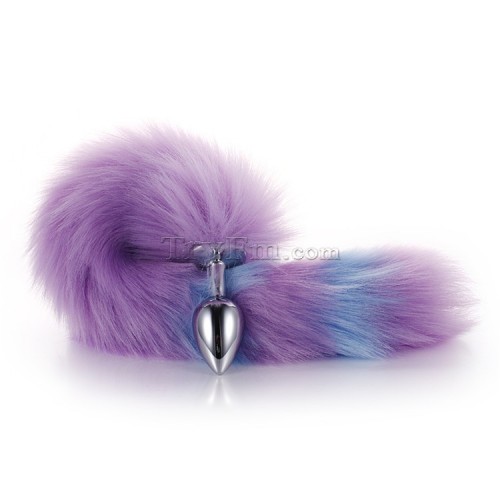 10 Blue purple furry tail anal plug (17)