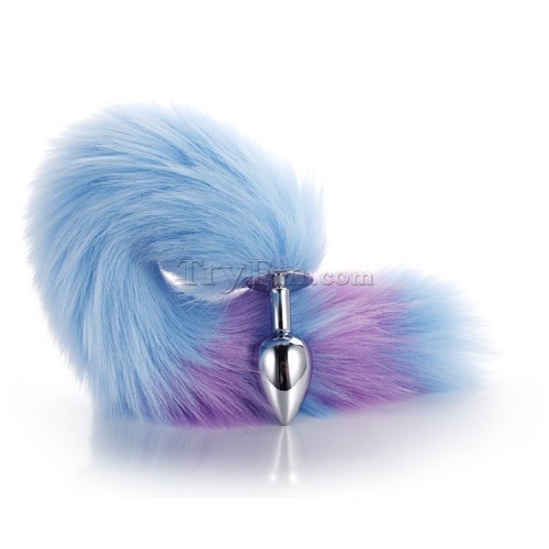 10 Blue purple furry tail anal plug (2)
