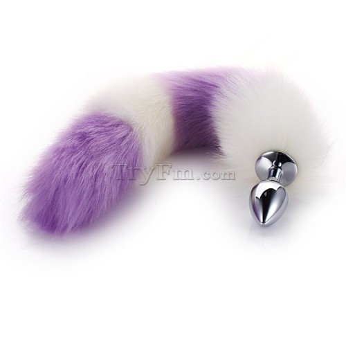 11 White purple furry tail anal plug (12)