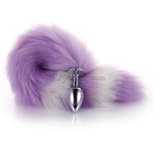 11 White purple furry tail anal plug (15)