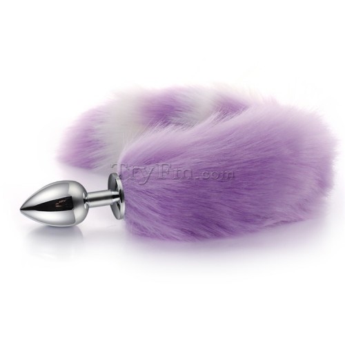 11 White purple furry tail anal plug (19)