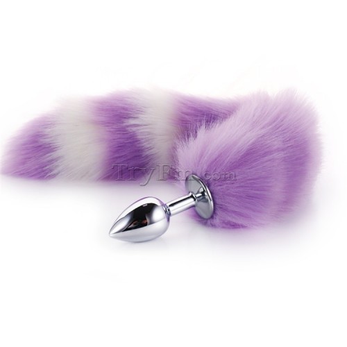 11 White purple furry tail anal plug (20)
