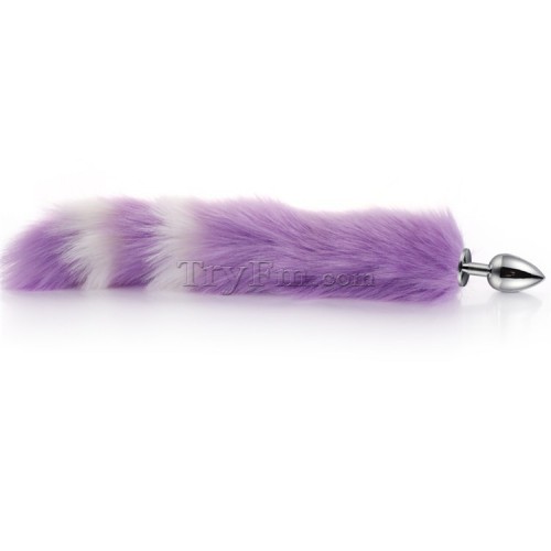 11 White purple furry tail anal plug (22)