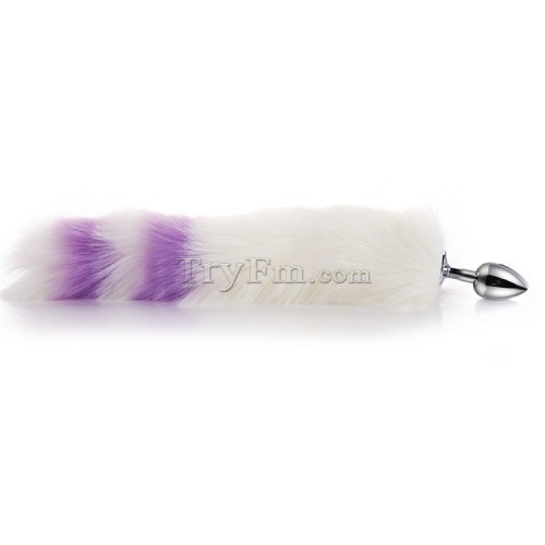 11 White purple furry tail anal plug (3)