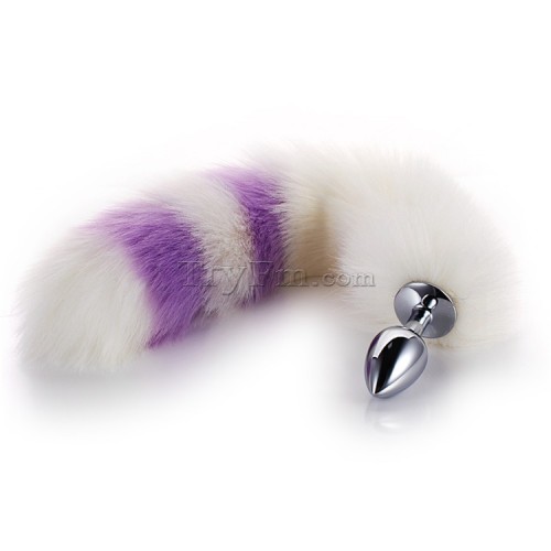 11 White purple furry tail anal plug (7)