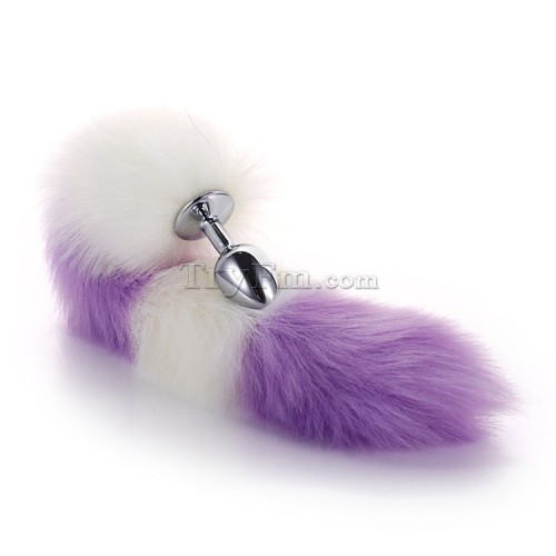 11 White purple furry tail anal plug (9)