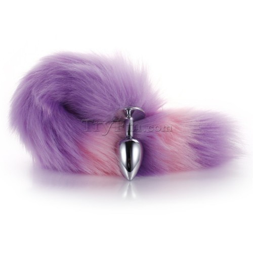 12 Pink purple furry tail anal plug (1)