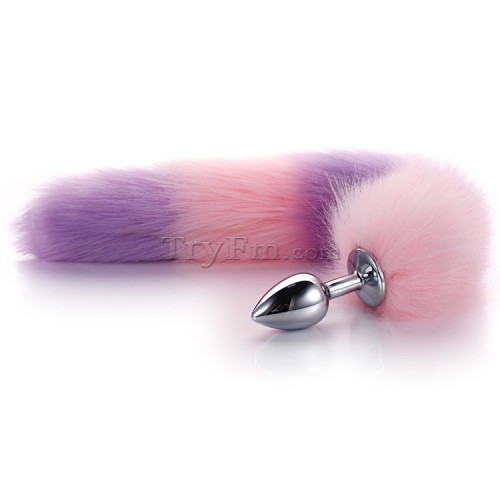 12 Pink purple furry tail anal plug (11)