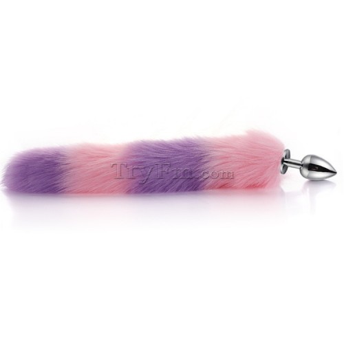 12 Pink purple furry tail anal plug (13)