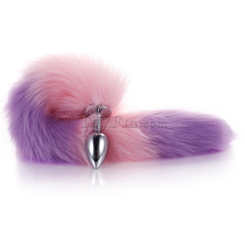 12 Pink purple furry tail anal plug (14)