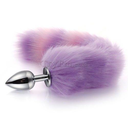 12 Pink purple furry tail anal plug (5)