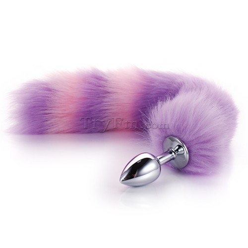 12 Pink purple furry tail anal plug (6)