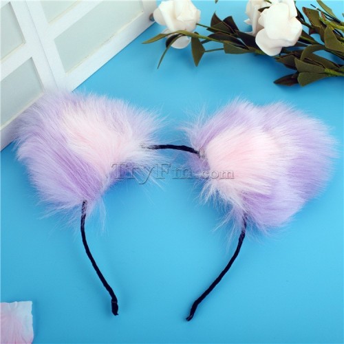 12 pink purple furry hair sticks headdress (10)