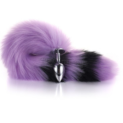 13 black purple furry tail anal plug (8)
