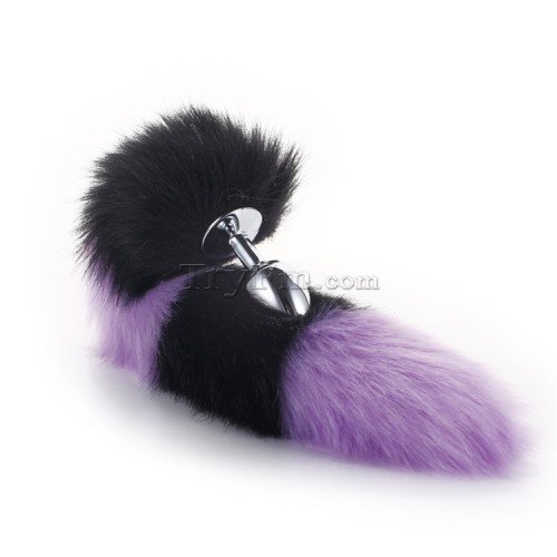 14 black purple furry tail anal plug (3)