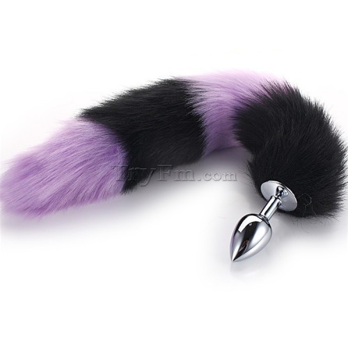 14 black purple furry tail anal plug (5)