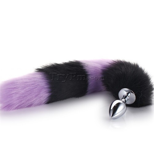 14 black purple furry tail anal plug (7)